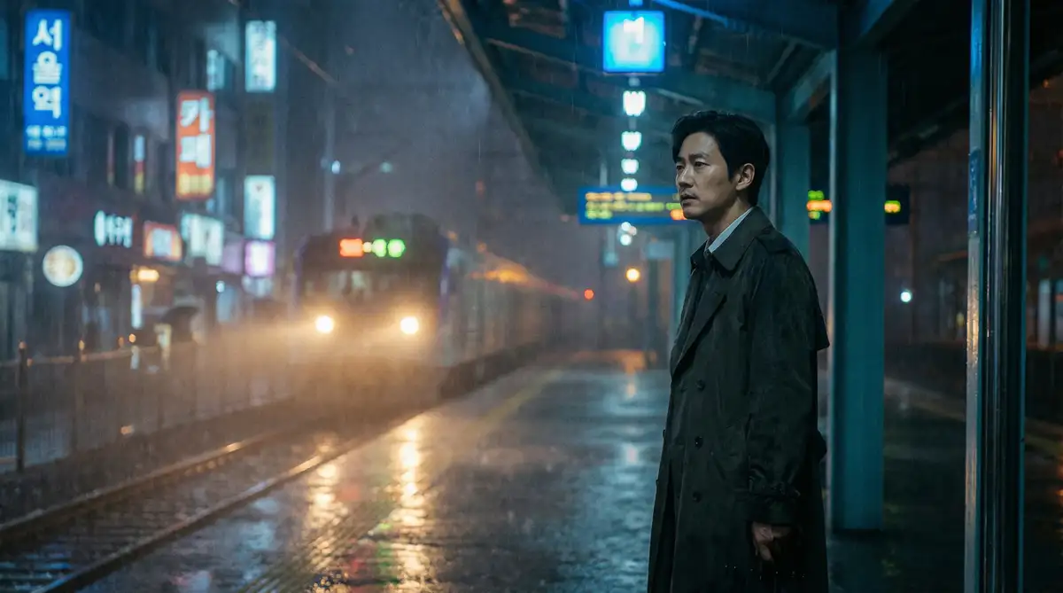 韩国伦理电影经典场景 - 雨夜车站，可怜的社畜 馆藏影像